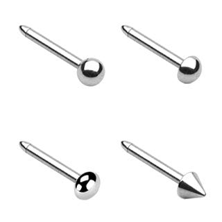 Nasenpiercing Stecker Silber Nase Nostril Spirale Nasenflügel Schmuck Chirurgenstahl Kugel Spitze 0,8-mm 1-mm