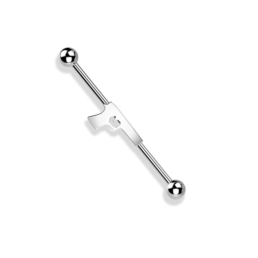 Industrial Ohrpiercing Stab Pistole Chirurgenstahl 38mm Stablänge 1.6mm Stabdicke Mehrfarbig Set Barbell Piercings Knarre Revolver