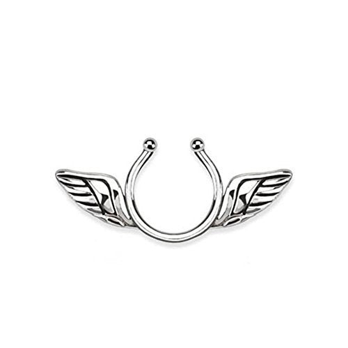 Brustwarzenpiercing Clip Engelsflügel Brustpiercing Frau Maenner Intimpiercing Mann Nippelpiercing Edelstahl Chirurgenstahl 316L Silber Gelbgold Roségold