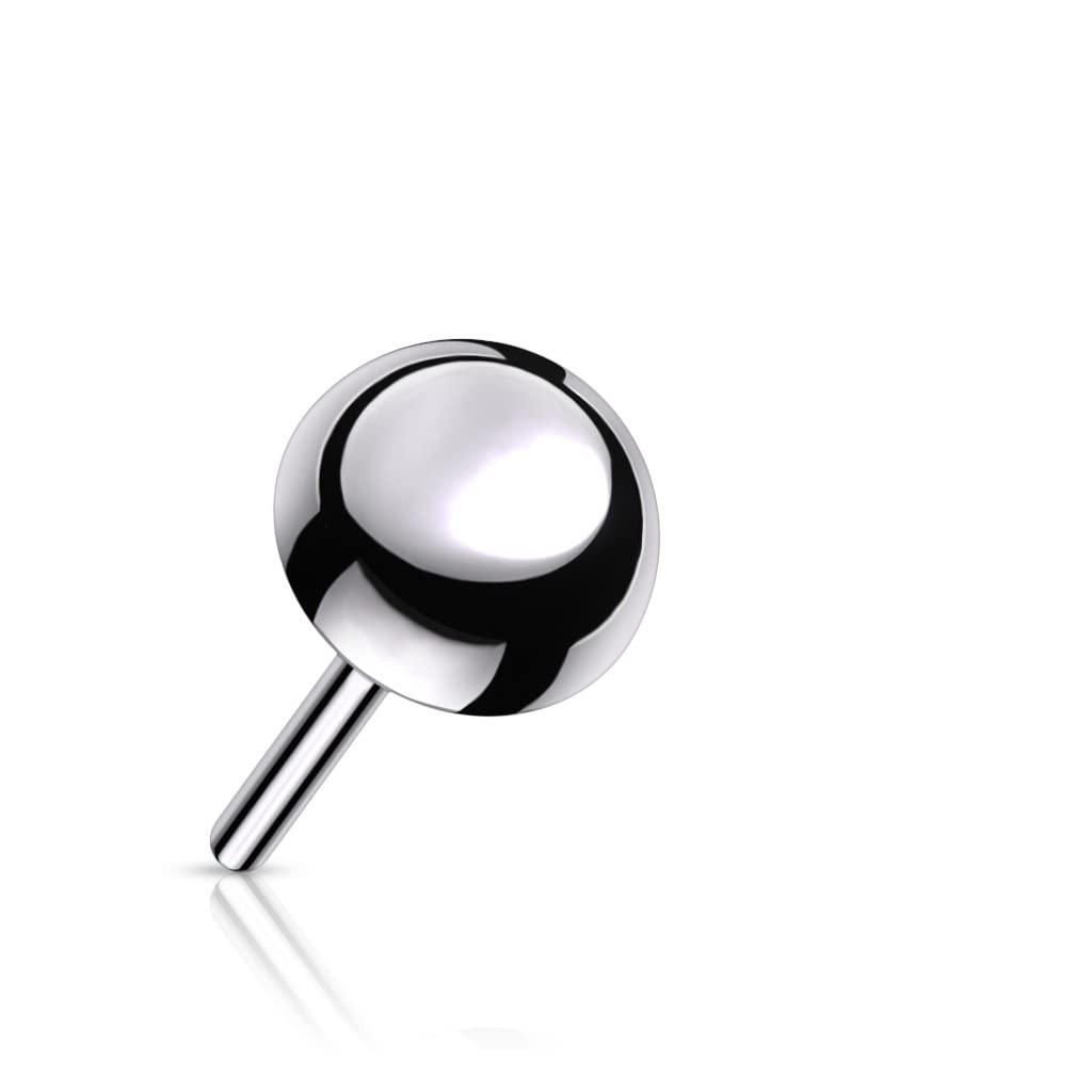 Push-In Aufsatz Kegel Silber Titan Grade 23 Piercing 3mm 4mm Größe Ohrstecker Labret Stud Nipple Straight Barbell Medusa Helix