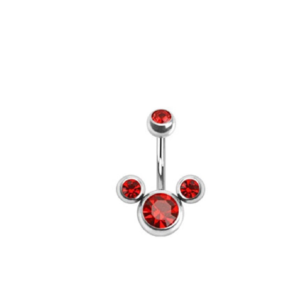 Bauchnabelpiercing Chirurgenstahl 316L - Edelstahl DREI Blasen Bauchnabelpiercing mit Zirkonia Kristall Stein - Schmuck für Bauchnabel (Mehrfarben Erhältlich)