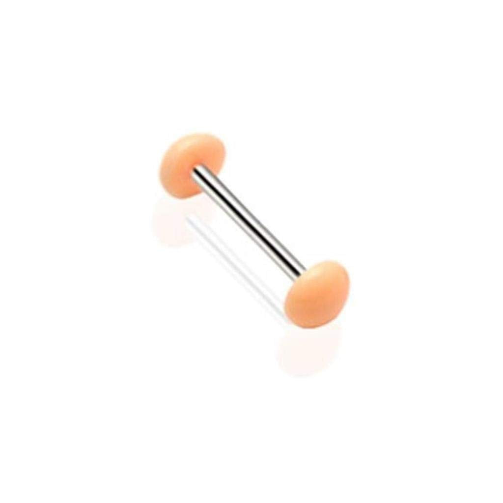 Zungenpiercing Acryl HalbKugel Chirurgenstahl 16mm Stablänge 1.6 mm Stabdicke Transparent Pink Creme Set Barbell Edelstahl