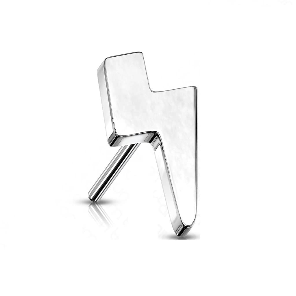 Push-In Aufsatz Blitz Titan Grade 23 Piercing Set Mehrfarbig 5,5 x 2,6mm Groß Ohrstecker Labret Stud Nipple Straight Barbell Helix