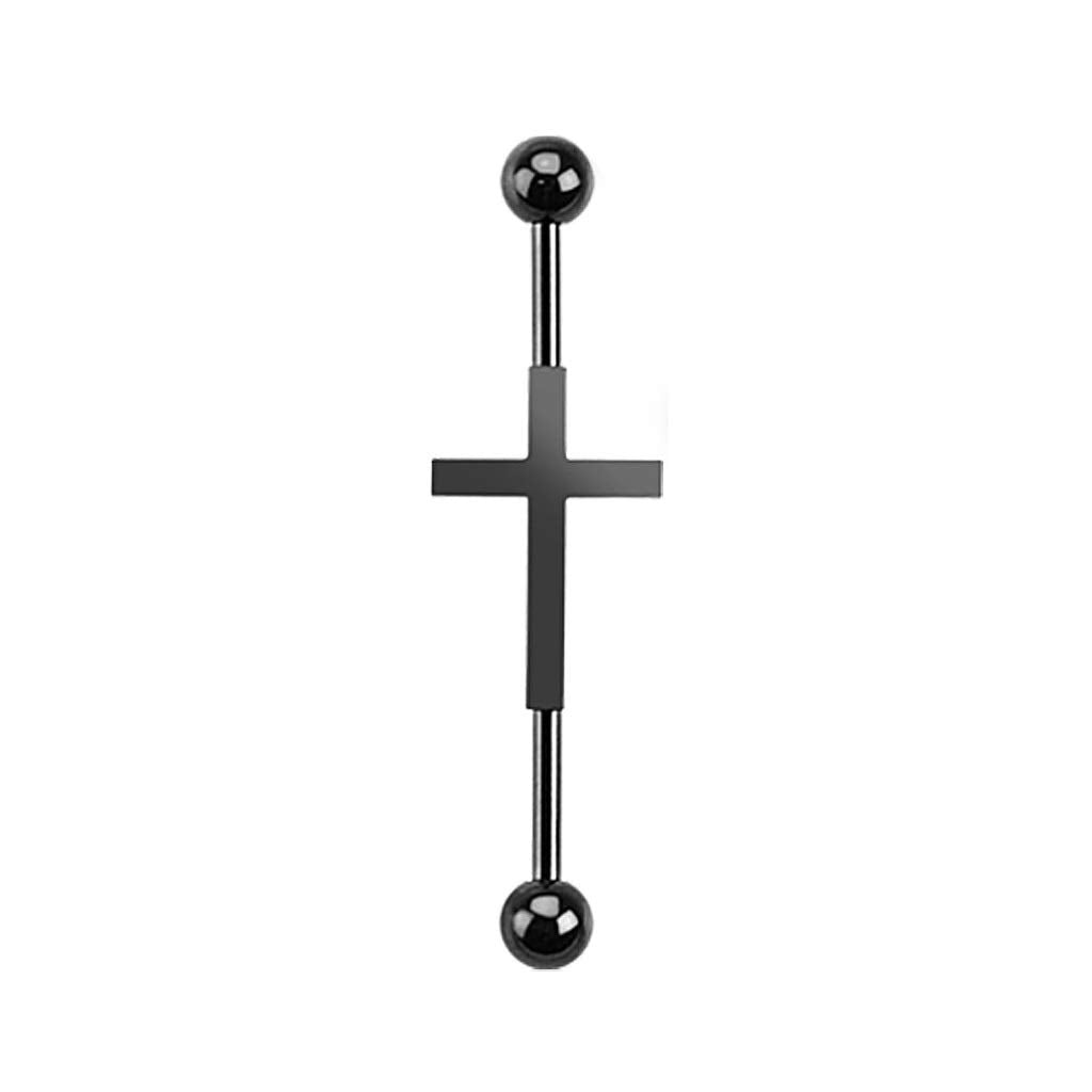 Industrial Stab Piercing Straight Barbell Hantel Kreuz Silber schwarz gelbgold Ohr Edelstahl Chirurgenstahl 316L