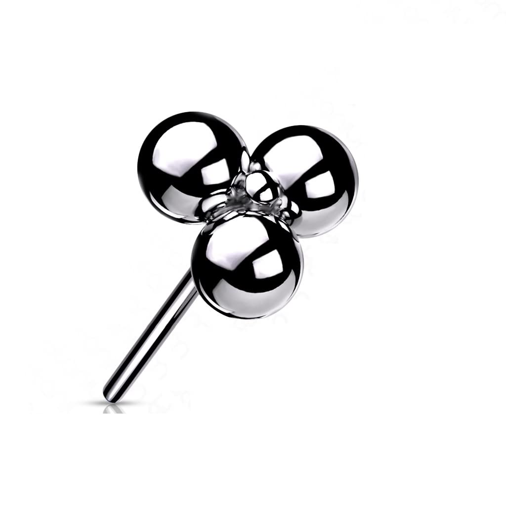 Push-In Aufsatz Kugeln Titan Grade 23 Piercing Set Mehrfarbig 3mm Groß Ohrstecker Labret Stud Nipple Straight Barbell Helix Tragus