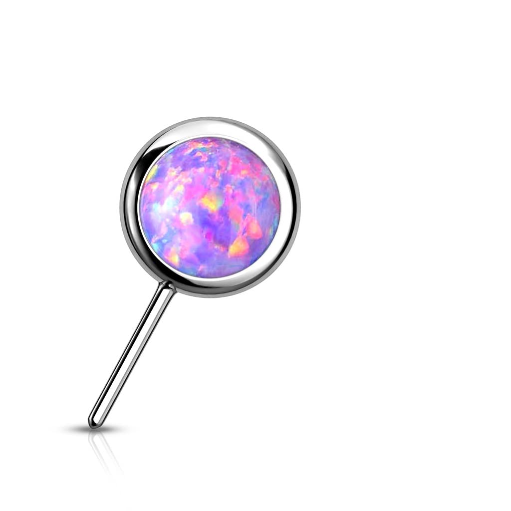 Push-In Aufsatz Synthetischer Opal Titan Grade 23 Piercing Set Mehrfarbig 3mm 4mm 5mm 6mm Stein Ohrstecker Nipple Barbell
