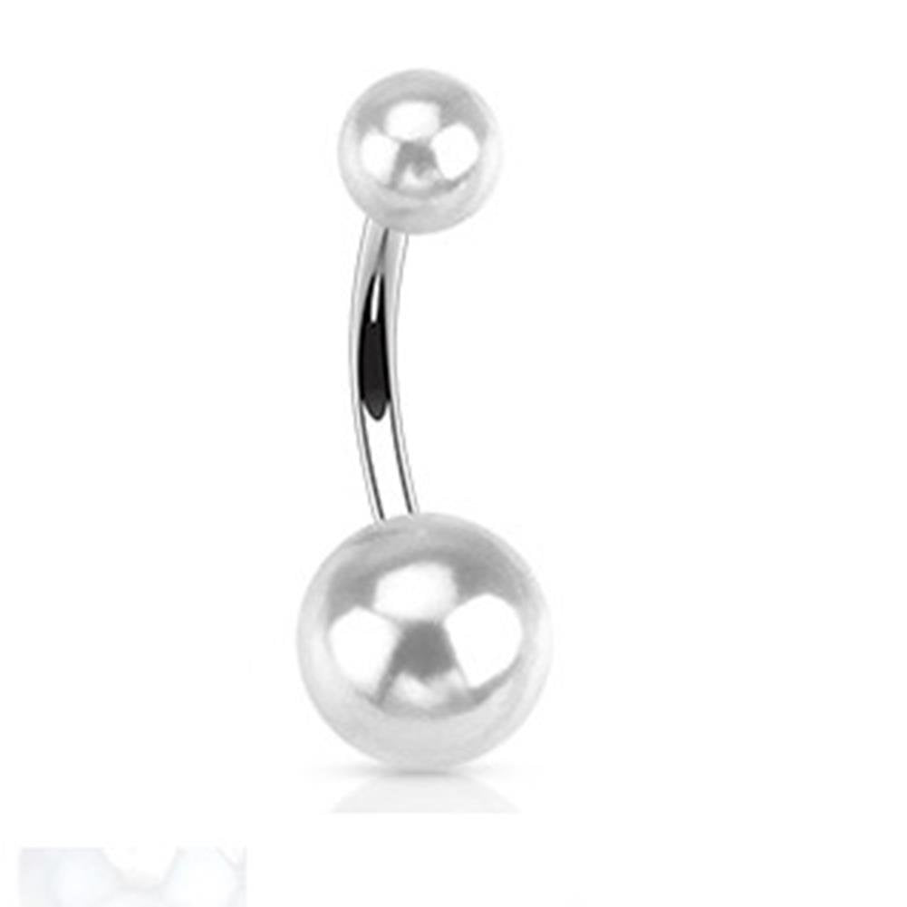 Bauchnabelpiercing Bananabell Bauch-Piercing Synthetische Perlen matt Weiß Pink Schwarz Edelstahl Chirurgenstahl 316L