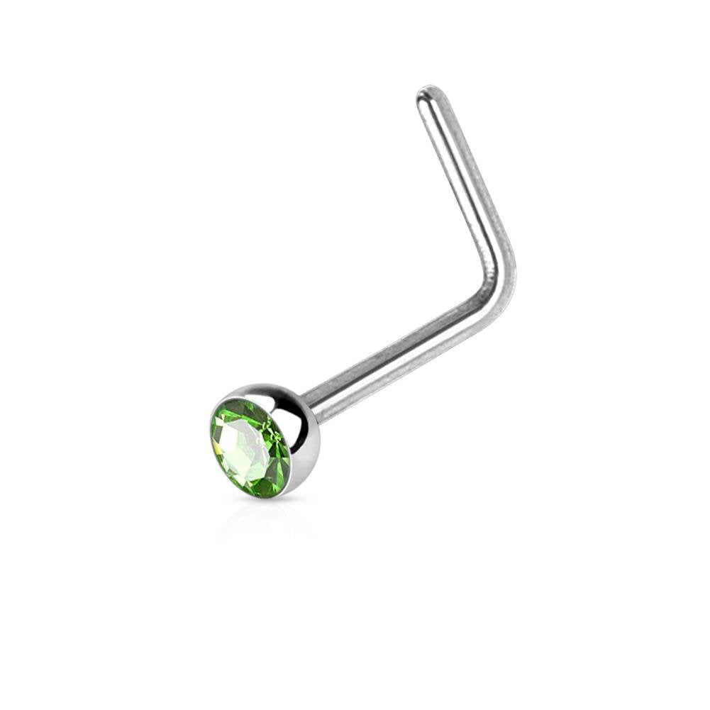 L-Form Nasenpiercing Nasenpiercing Nose für Nasenfluegel als Nasenschmuck Nasenstecker Nostril Edelstahl Chirurgenstahl 316L Zirkoniaspitze