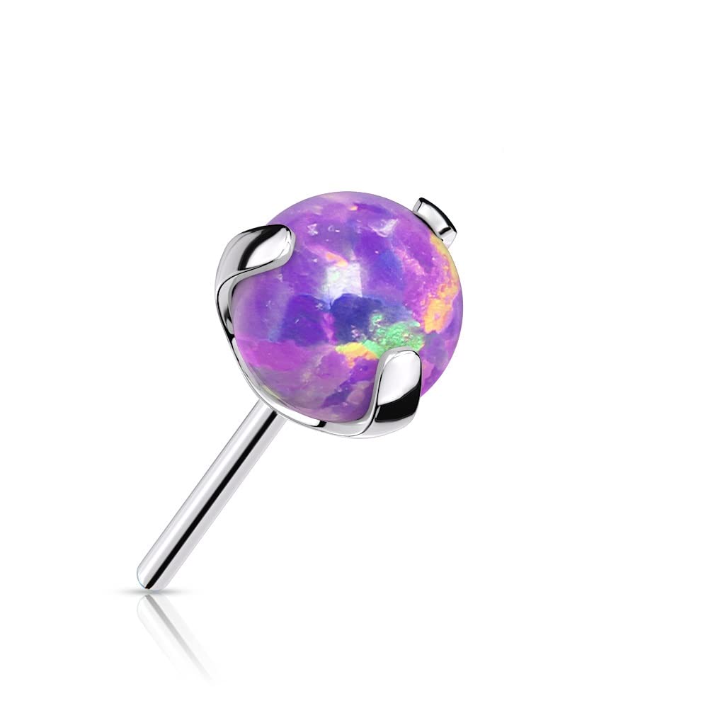 Push-In Aufsatz Synthetischer Opal Titan Grade 23 Piercing Set Mehrfarbig 3mm 4mm Stein Ohrstecker Nipple Barbell Labred Stud