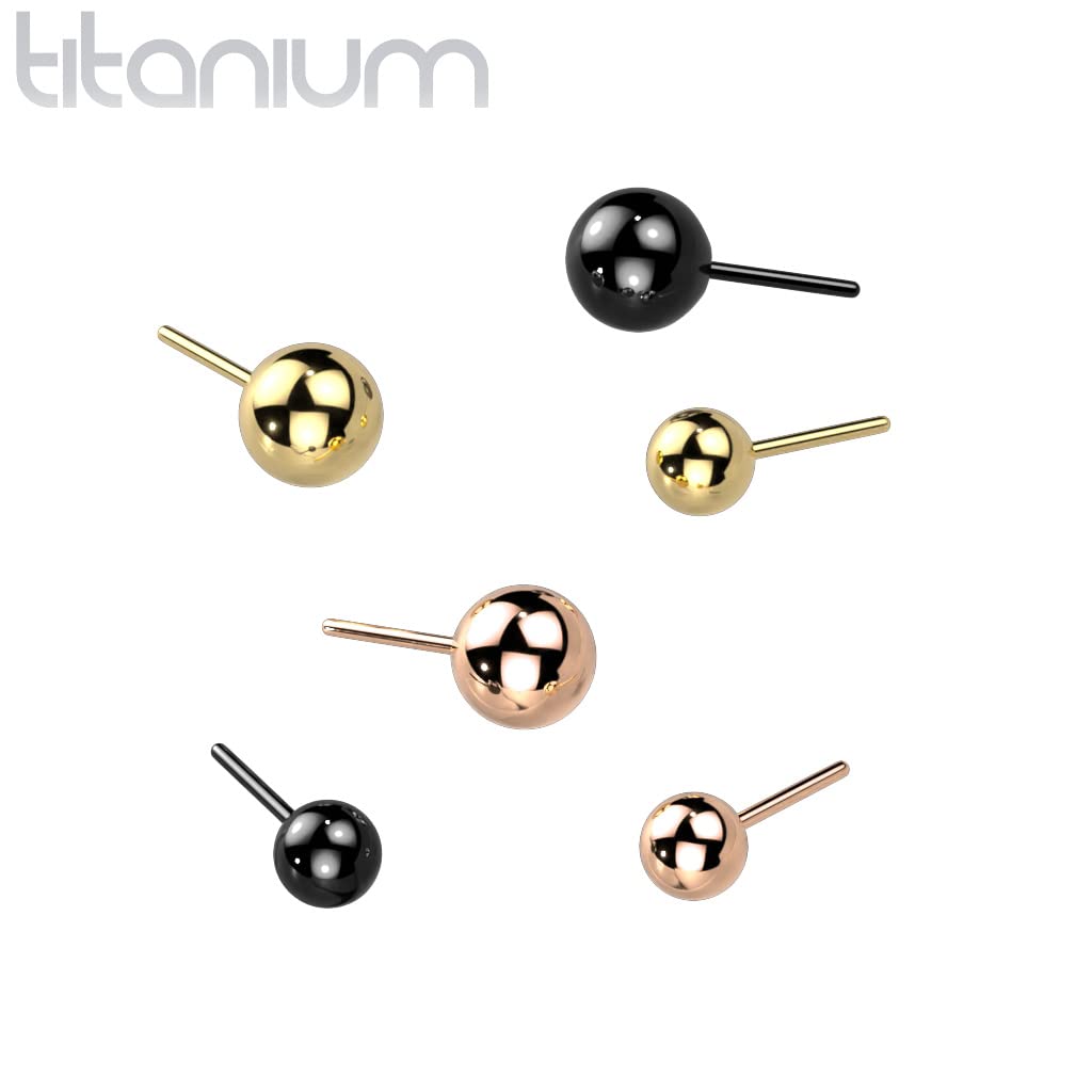 Push-In Aufsatz Kugel Ball Titan Grade 23 Piercing Set Mehrfarbig 3mm 4mm Kugel Ohrstecker Labret Stud Nipple Straight Barbell