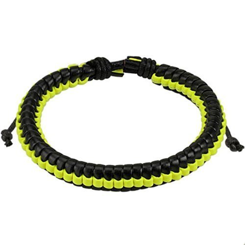 Armband Leder Herren Frauen Schwarz Neon Grün Rot Gelb Geflochten Lederband Lederarmband Männer Lederbänder Schmuck verstellbare Länge