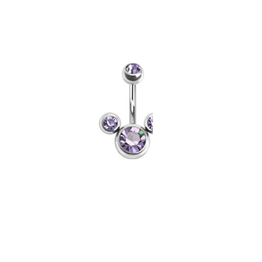 Bauchnabelpiercing Chirurgenstahl 316L - Edelstahl DREI Blasen Bauchnabelpiercing mit Zirkonia Kristall Stein - Schmuck für Bauchnabel (Mehrfarben Erhältlich)