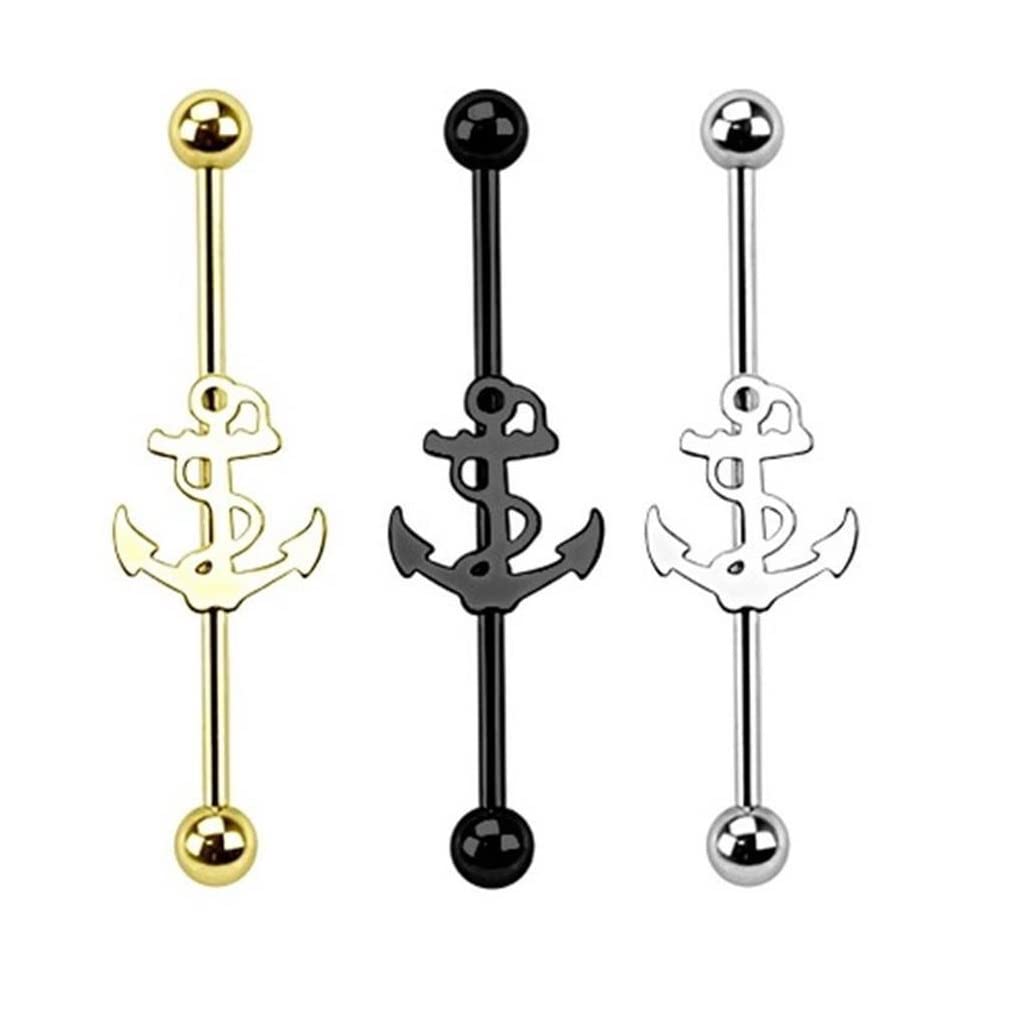 Industrial Ohrpiercing Stab Anker Chirurgenstahl 38mm Stablänge 1,2mm 1,6mm Stabdicke Mehrfarbig Barbell Piercings Langhantel