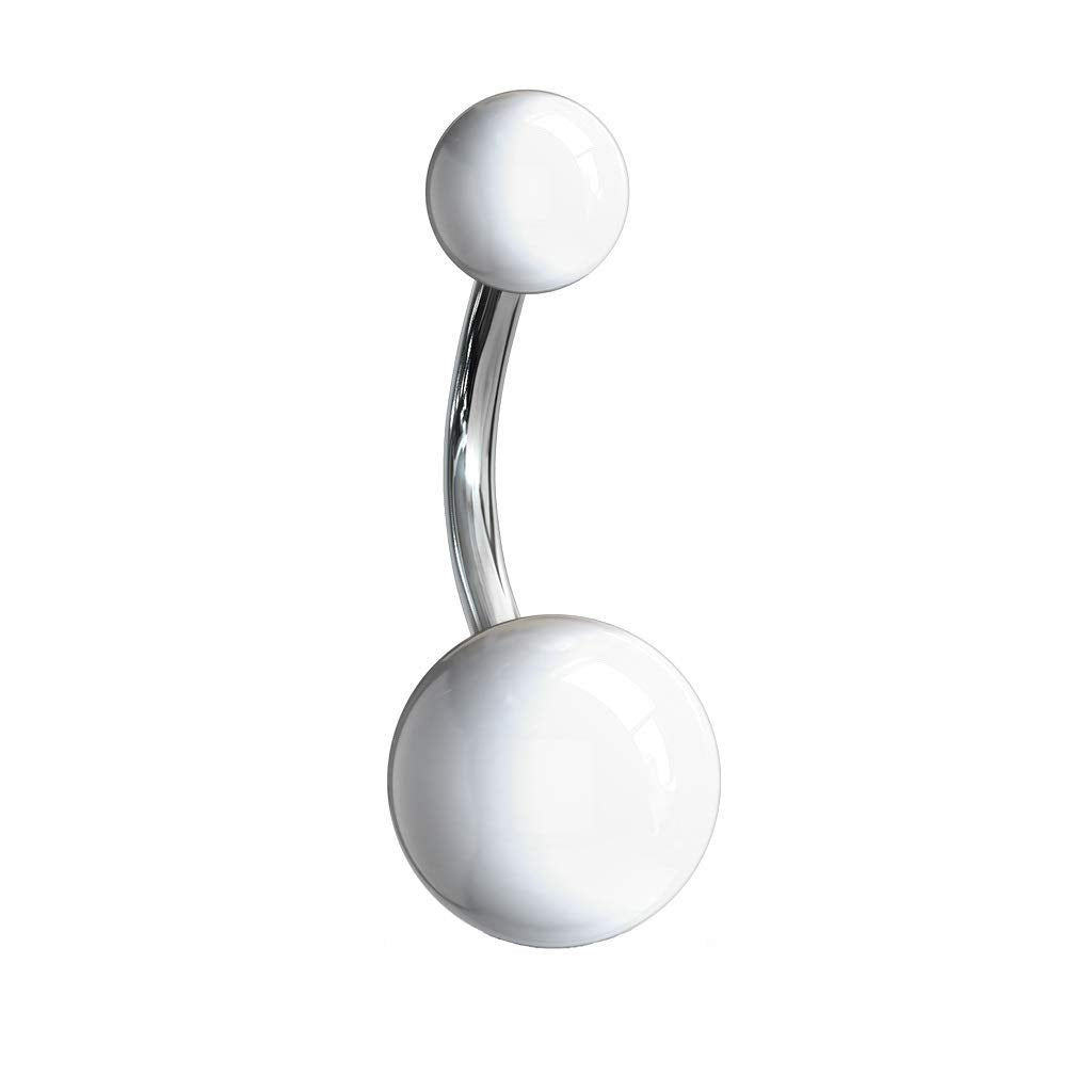 Bauchnabelpiercing Doppelte Acrylkugel Bananabell Bauchpiercing Edelstahl Chirurgenstahl 316L 5x8mm viele Farben