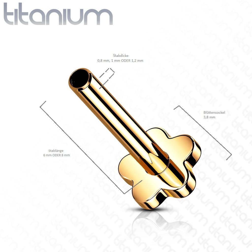 Push-In ERSATZ Labret Stud Stab Titan Grade 23 Gewindelos Kombinierbar Threadless Pressfit Blütensockel Madonna Medusa Monroe