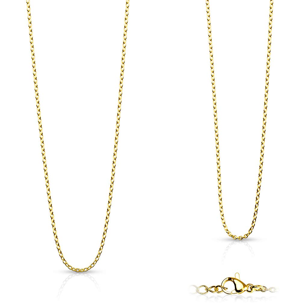 Halskette Edelstahl Silber Gold 3-mm Breit viele Längen Herrenkette Halsschmuck Rund-Ankerkette Frauenketten Männerketten