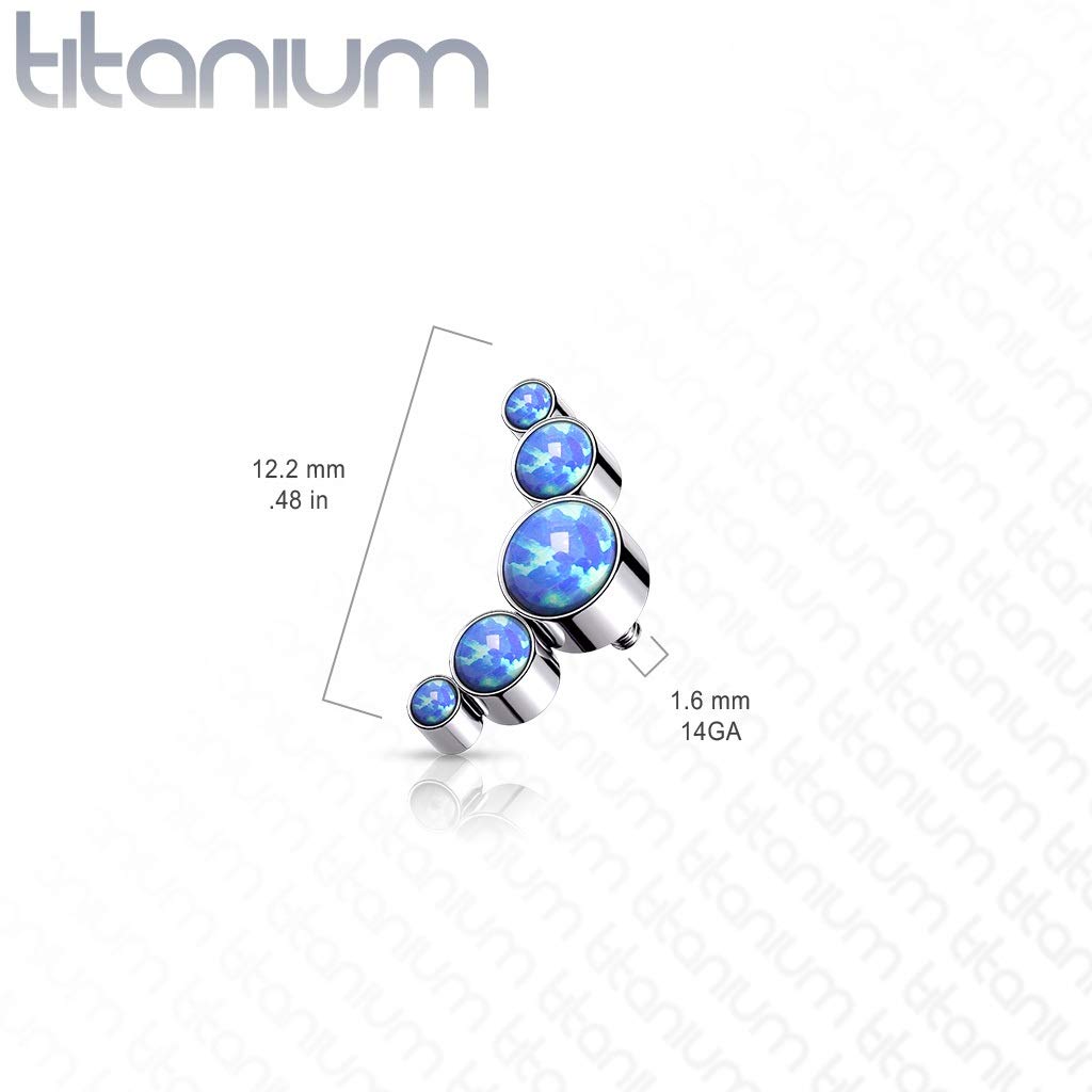 Dermalaufsatz Anchor 5 Opale Halbmond viele Farben Titan Grad 23 HautAnker Skin Diver Implantat Kugel Bodypiercing Implantat