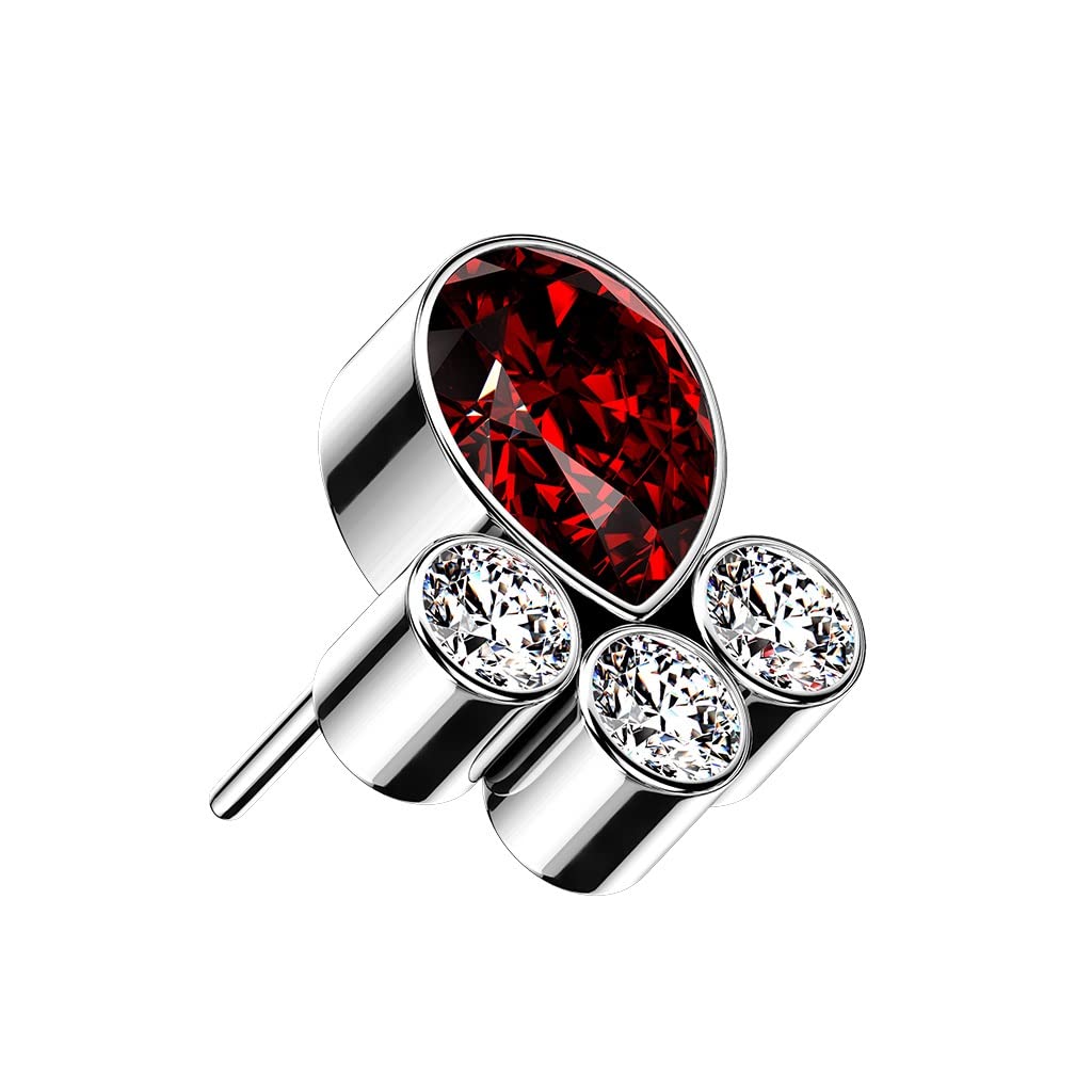 Push-In Aufsatz Tatze Silber Zirkonia Titan Grade 23 Piercing Set Mehrfarbig Ohrstecker Labret Stud Straight Barbell Tier-Pfote