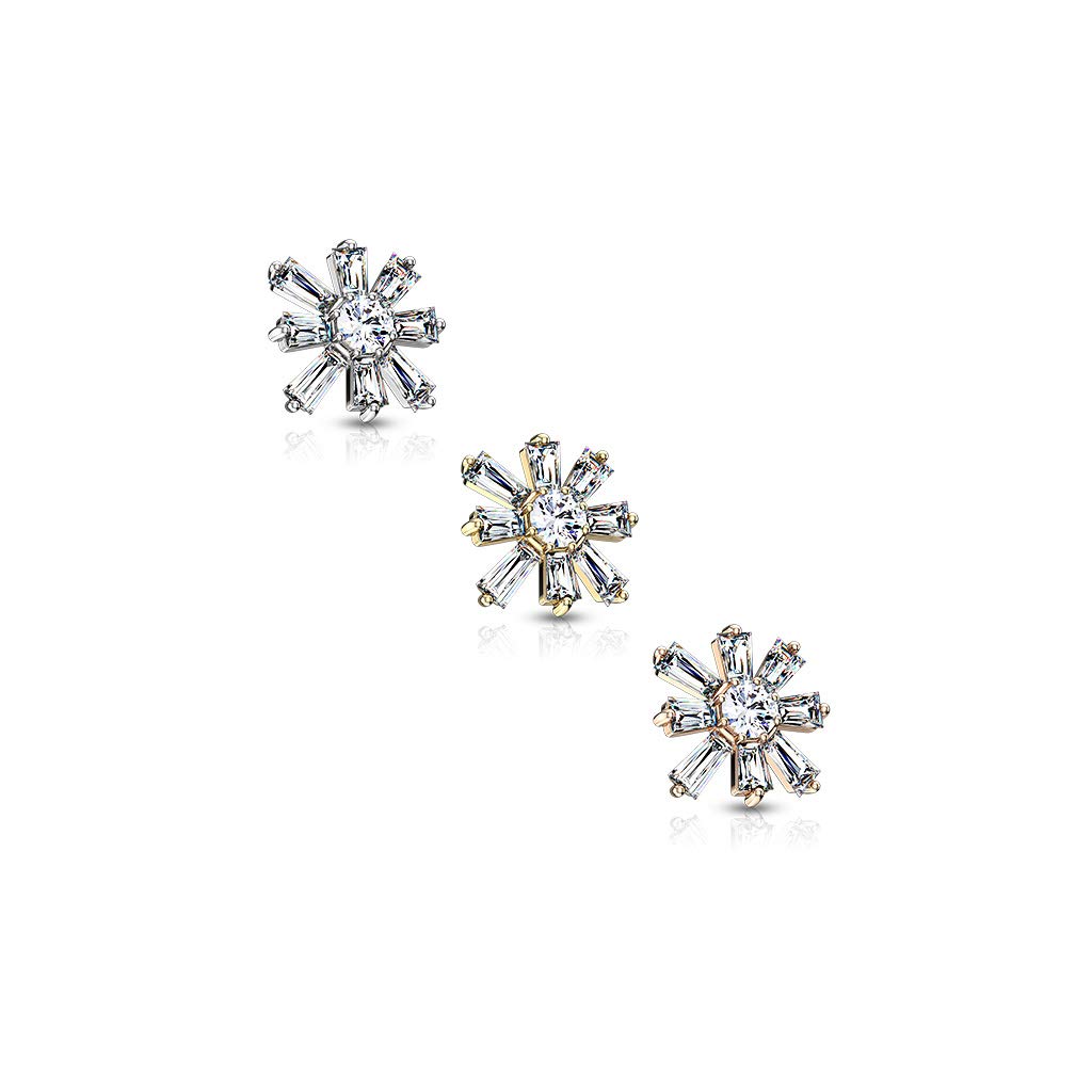 Dermal Anchor Aufsatz Anchor Zirkonia Blume 316L Chirurgenstahl viele Farben Hautanker Skin Diver Implantat Kugel Blüte Flower