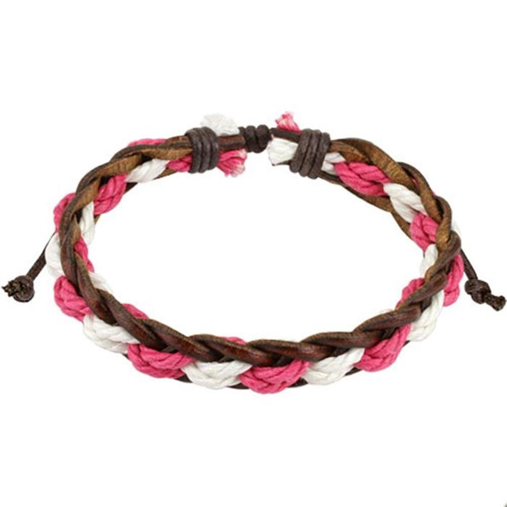 Armband Leder Herren Frauen FreundschaftsBand Schwarz Braun Blau Weiß Rosa Lederarmband Jungs Mädchen Lederbänder Schmuck Variable Länge