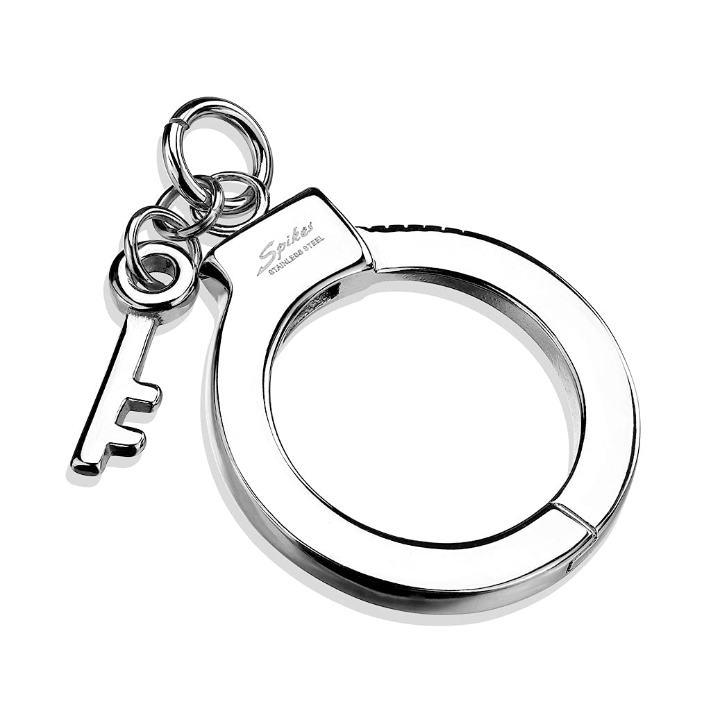 Kettenanhänger Handschellen 316L Chirurgenstahl Silber Halskettennhänger Pendant Damenkettenanhänger Männer Frauen Fesseln - Paula & Fritz