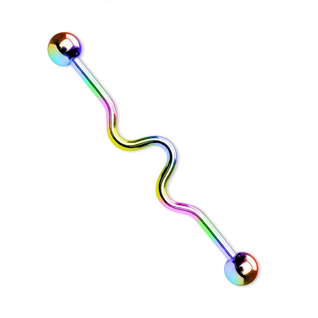 Industrial Ohrpiercing Stab Welle Chirurgenstahl 32mm 35mm 38mm Stablänge 1.6 mm Stabdicke Silber Gold Rosegold Schwarz Bunt Barbell