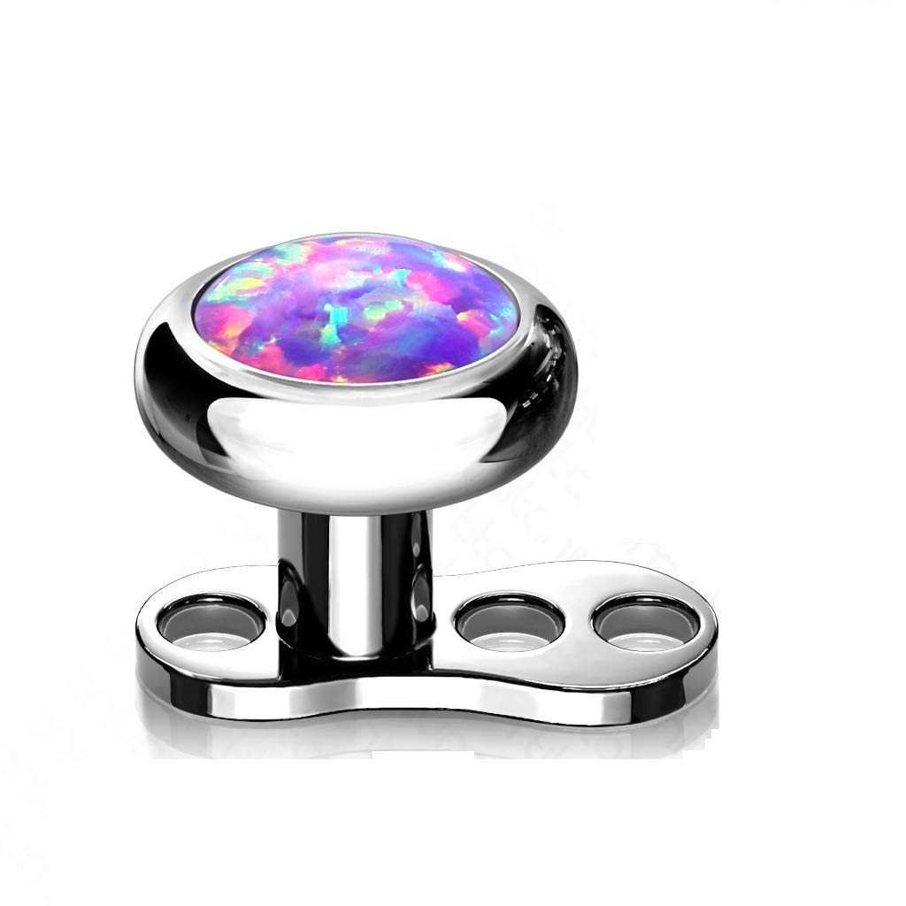 Dermal Anchor Set Hauptplatte UND Aufsatz 3 Loch Opal viele Farben Titan Grad 23 Skin Diver Tops and Base Erstpiercing