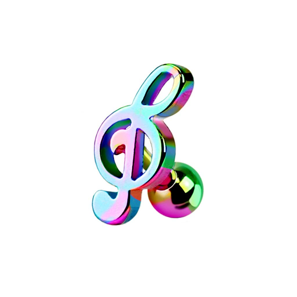 Cartilage Piercing Straight Barbell Rings Tragus Notenschlüssel Edelstahl Chirurgenstahl 316L Silber schwarz gelbgold roségold bunt