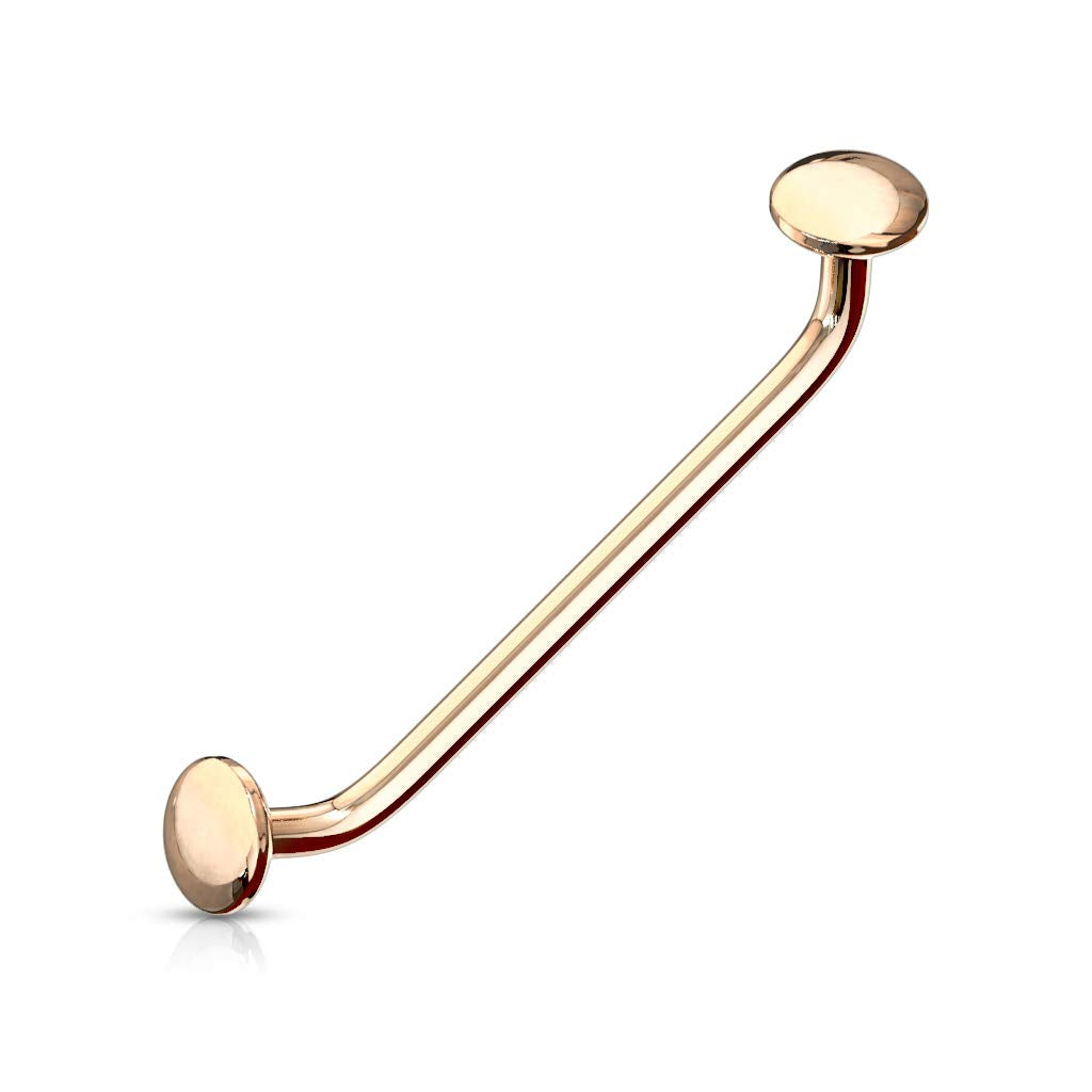 Oberflächenpiercing Surfacepiercing Barbell 45 Grad Schlangenaugen Chirurgenstahl 16mm Stablänge 1.2 mm Stabdicke Gold Schwarz Bar
