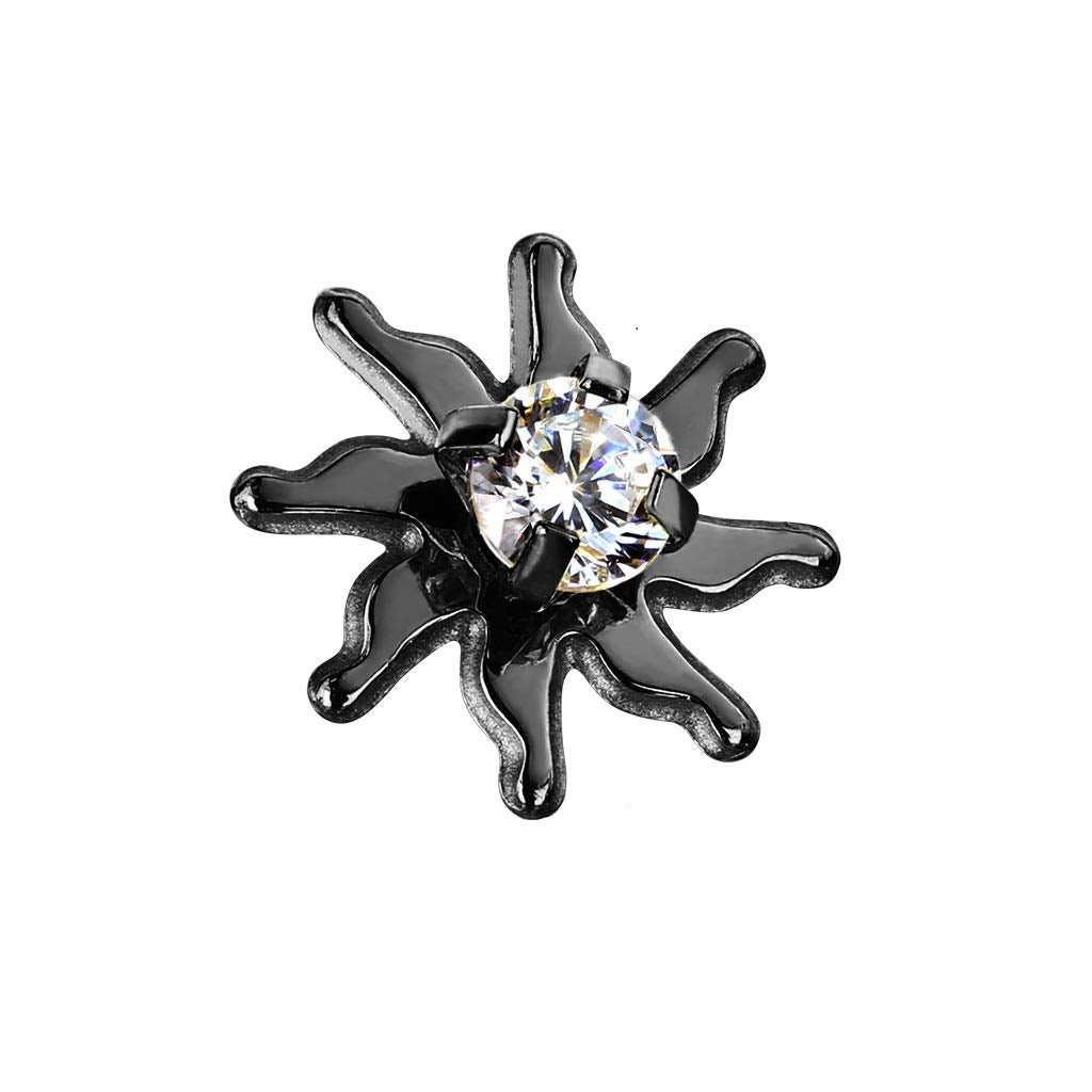 Dermalanchor Aufsatz Hautanker Implantate Transdermal Microdermal Top Silber gelb-Gold schwarz Sonne Zirkonia Clear Edelstahl Chirurgenstahl 316L