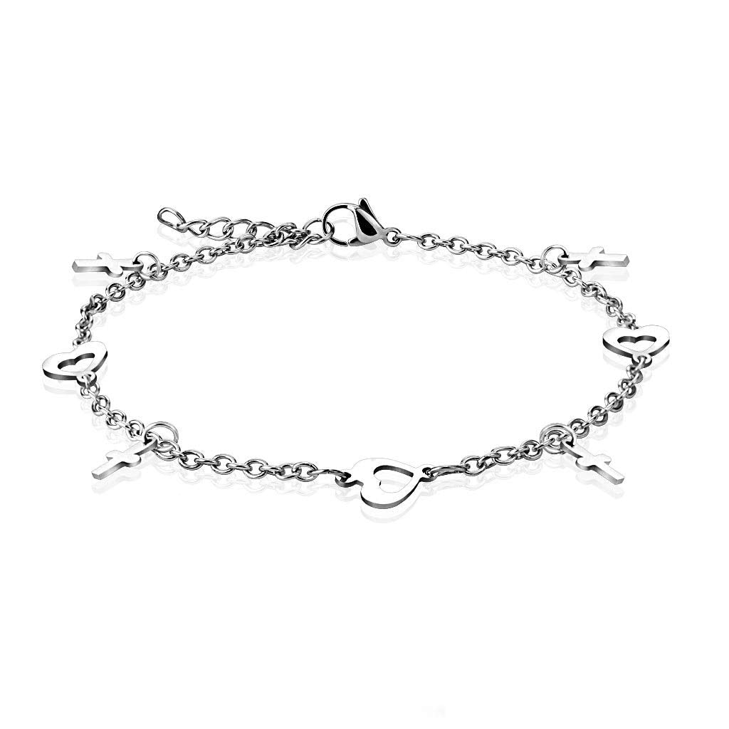 Armband Damen Charms Anhänger 316L Chirurgenstahl 235mm Bettelarmband Armkettchen Armschmuck Fußkette