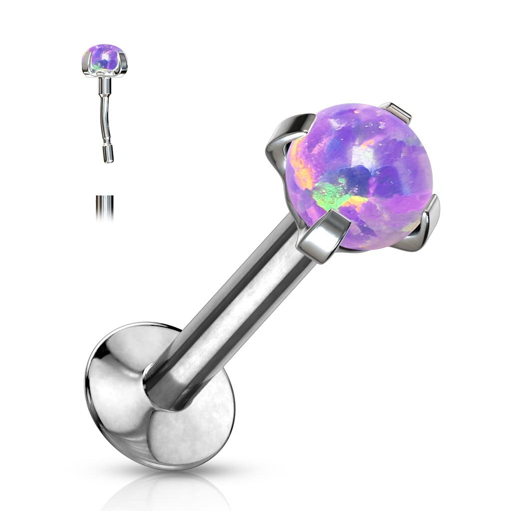Push-In Labret Piercing Kugel Opal Chirurgenstahl 316L Ball Set 0,8mm 1mm 1,2mm Stabdicke Madonna Medusa Monroe Helix Tragus Dahlia