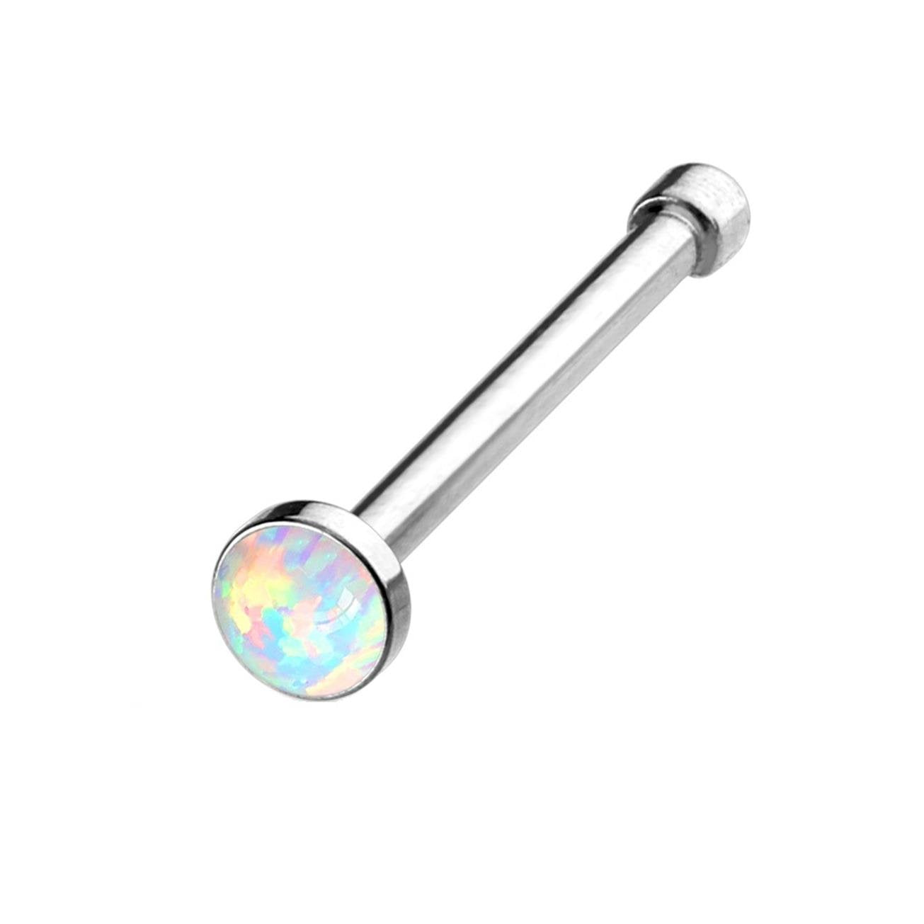 Nasen-Piercing Nasenpiercing Nose Nasenfluegel Nasenstecker Nostril Aufsatz Opal Rund Weiß Blau Grün Lila Edelstahl Chirurgenstahl 316L