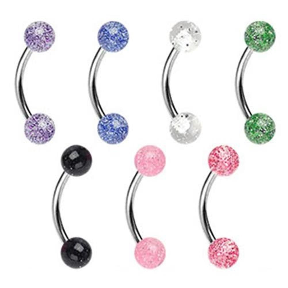 Augenbrauenpiercing Stud Labret Monroe Cartilage Edelstahl Chirurgenstahl 316L Acrylball beide Seiten 7 Farben