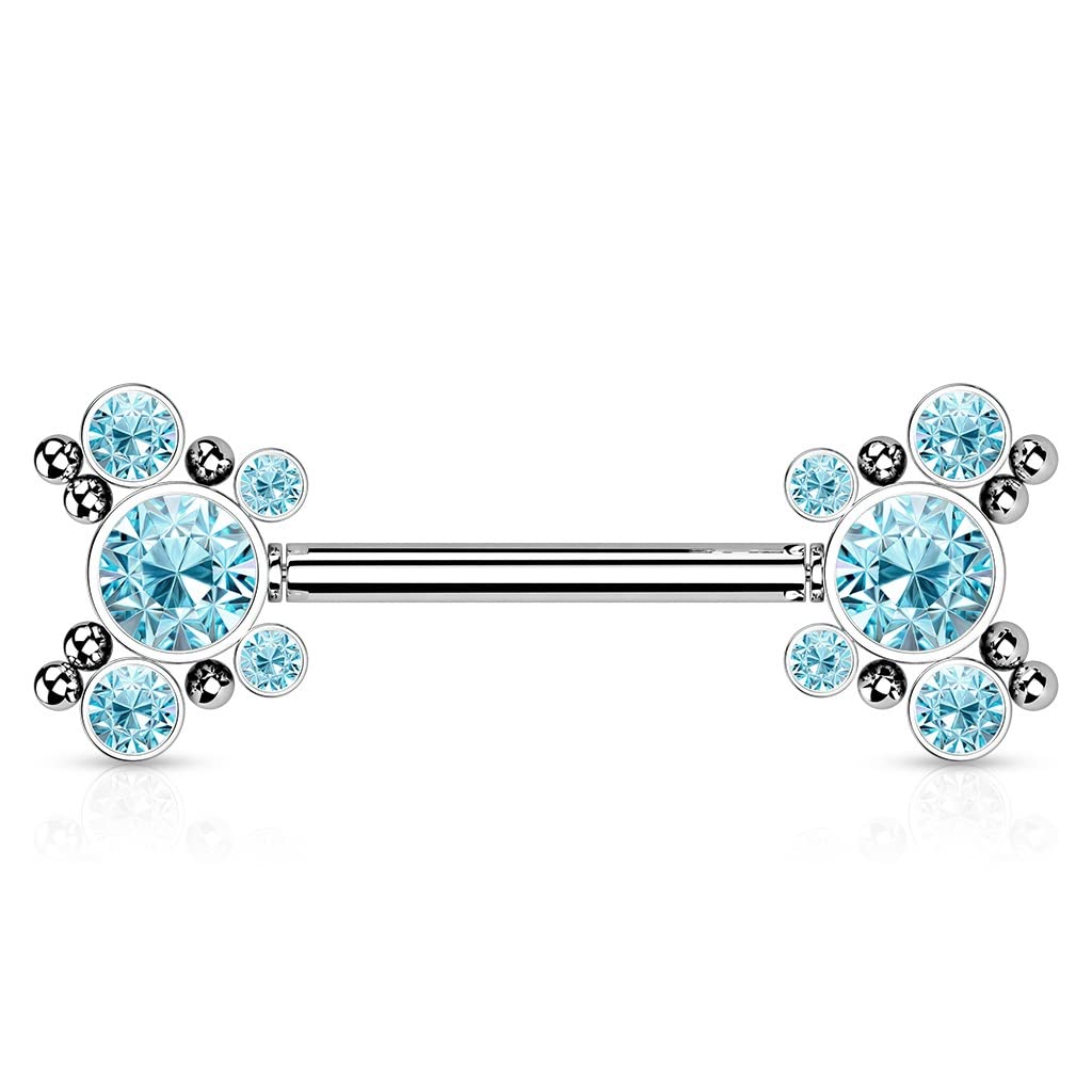 Push-In Piercing Brustwarze Schmetterling Zirkonia Chirurgenstahl 316L Kugel 1,6 Stabdicke Nipple Gewindelos Straight Barbell Bridge