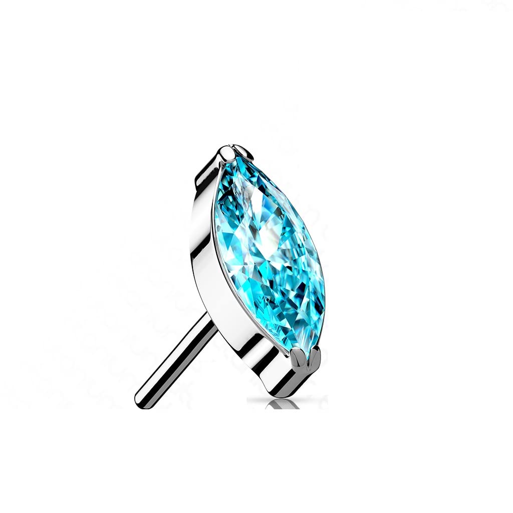 Push-In Aufsatz Trofen Zirkonia Titan Grade 23 Piercing 4,5mm Set Mehrfarbig Ohrstecker Labret Stud Nipple Straight Barbell Träne