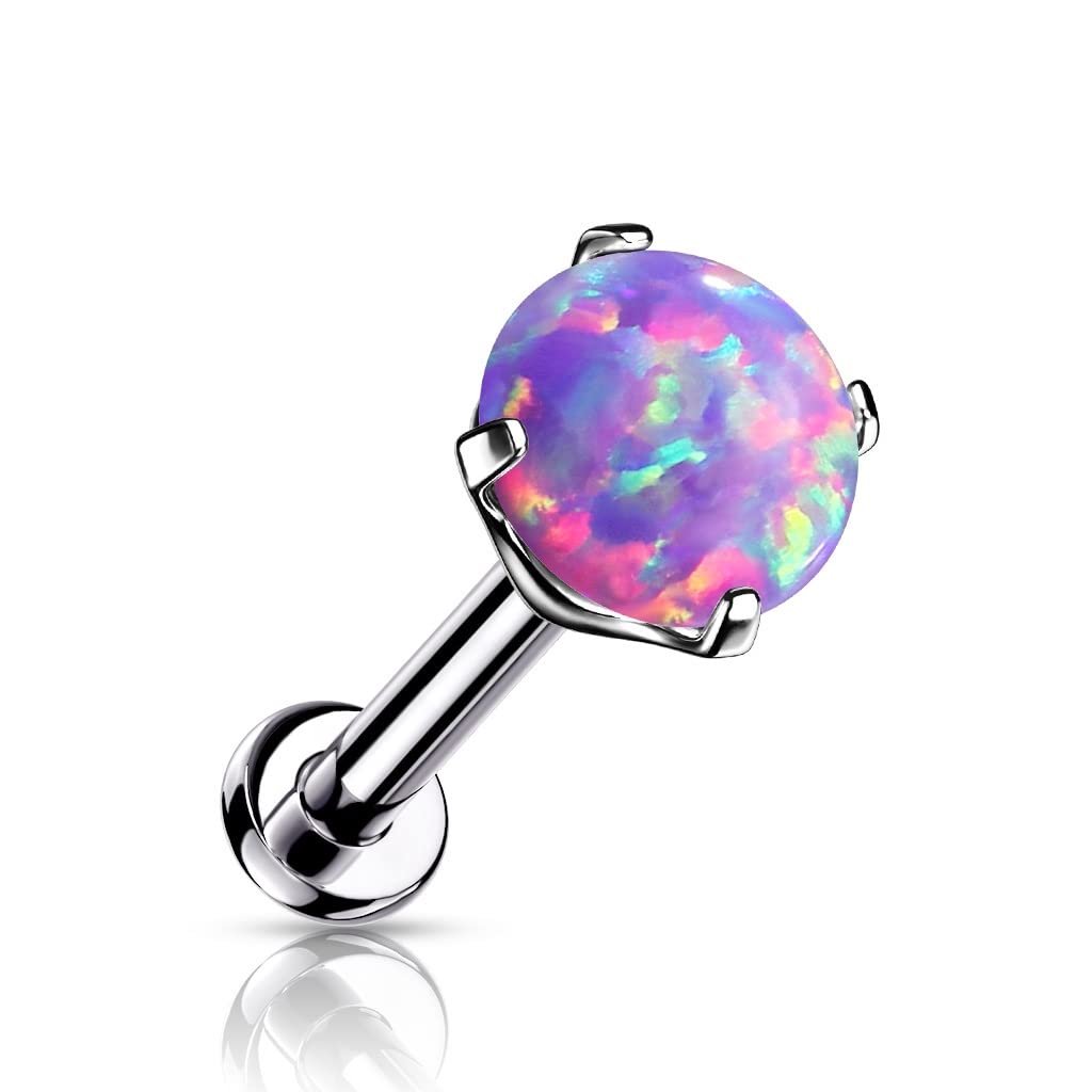 Push-In Labret Piercing Kugel Opal Titan Grade 23 Piercing Set 0,8mm 1mm 1,2mm Stabdicke Madonna Medusa Monroe Tragus Mehrfarbig