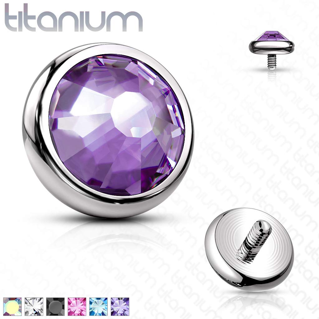 Dermalaufsatz Anchor Kristall viele Farben Größen und Stärken Titan Grad 23 HautAnker Skin Diver Implantat Kugel Bodypiercing