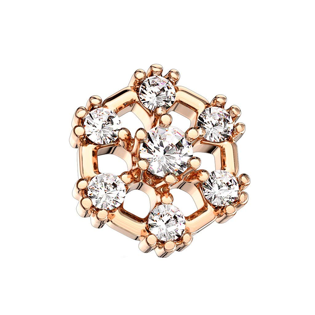 Dermal Anchor Aufsatz Hautanker Implantate Transdermal Microdermal Top Silber gelbgold roségold Hexagon Zirkonia Clear Edelstahl Chirurgenstahl 316L