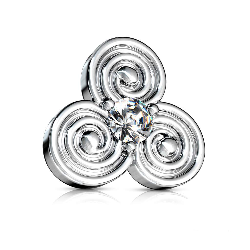 Dermal Anchor Aufsatz Anchor Tribal Zirkonia 316L Chirurgenstahl viele Größen Hautanker Skin Diver Implantat Stein Kreise Wirbel