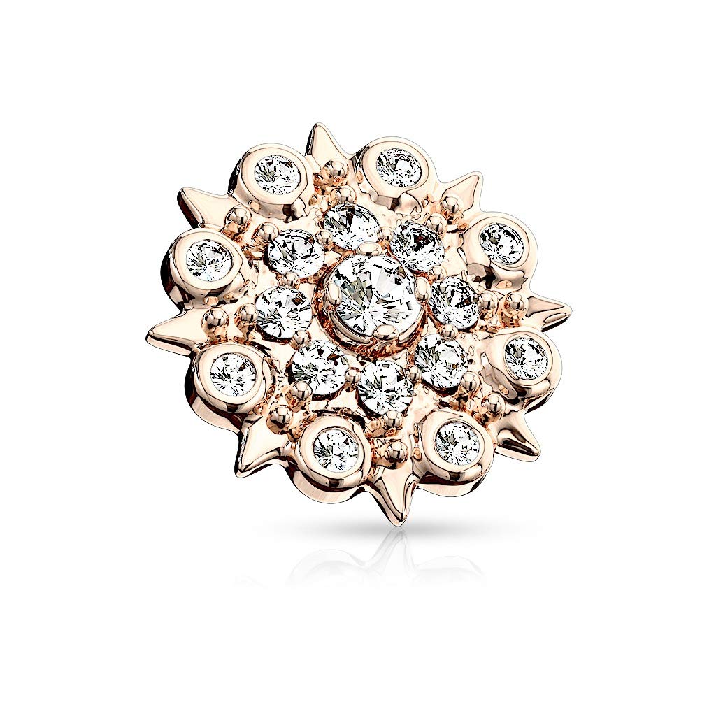 Dermal Anchor Aufsatz Anchor Zirkonia Blüte 316L Chirurgenstahl viele Farben Hautanker Skin Diver Implantat Kugel Blume Flower