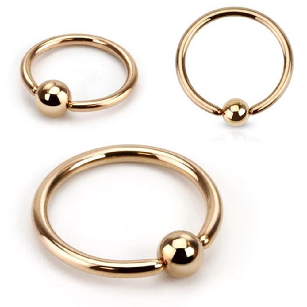 Brustwarzenpiercing Captive Bead Ring Klemm-Kugel Chirugenstahl Edelstahl 316L roségold ALLE Größen