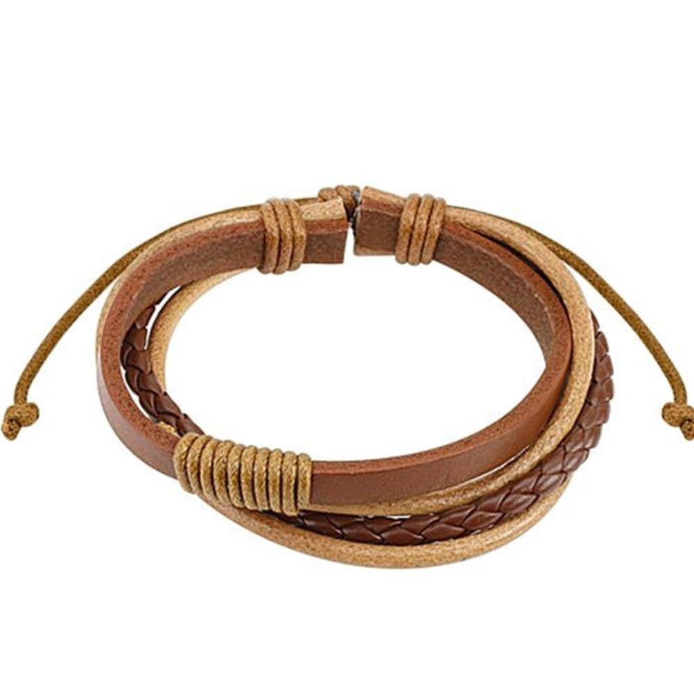 Armband Leder Herren Frauen Braun Geflochten Gedreht Lederband Lederarmband M?nner Lederb?nder Schnur Schmuck verstellbare L?nge