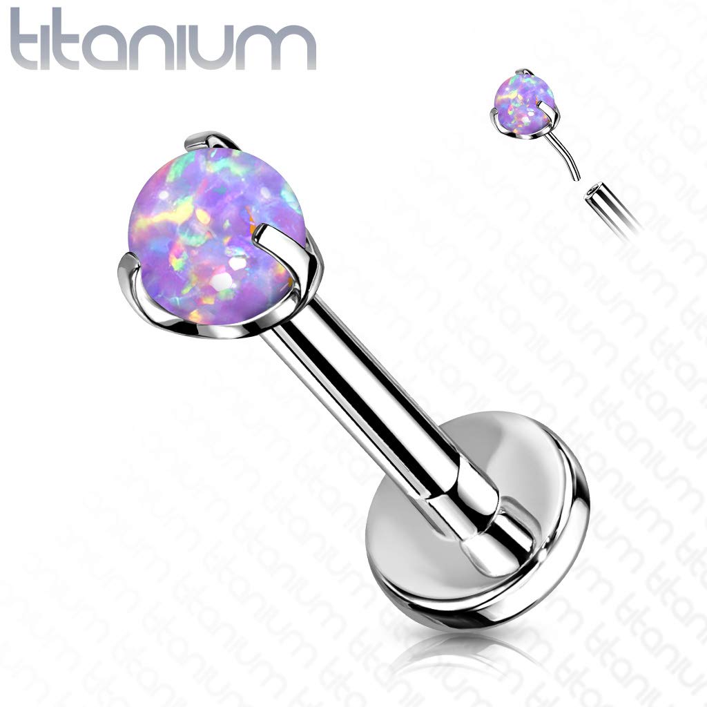Push-In Labret Piercing Opal Titan Grade 23 Kugel Piercing Mehrfarbig 0,8mm 1mm 1,2mm Stabdicke Madonna Medusa Monroe Knorpel
