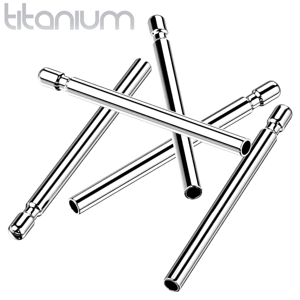 Push-In ERSATZ Ohrstecker Stab Silber Gold Titan Grade 23 10mm Lang Butterfly Ohrring Gewindelos Kombinierbar Threadless Pressfit