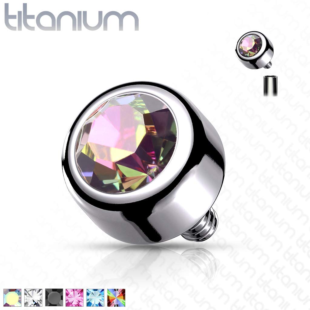 Dermalaufsatz Anchor Kristall Titan G 23 viele Farben Größen und Stärken HautAnker Skin Diver Implantat Kugel Bodypiercing