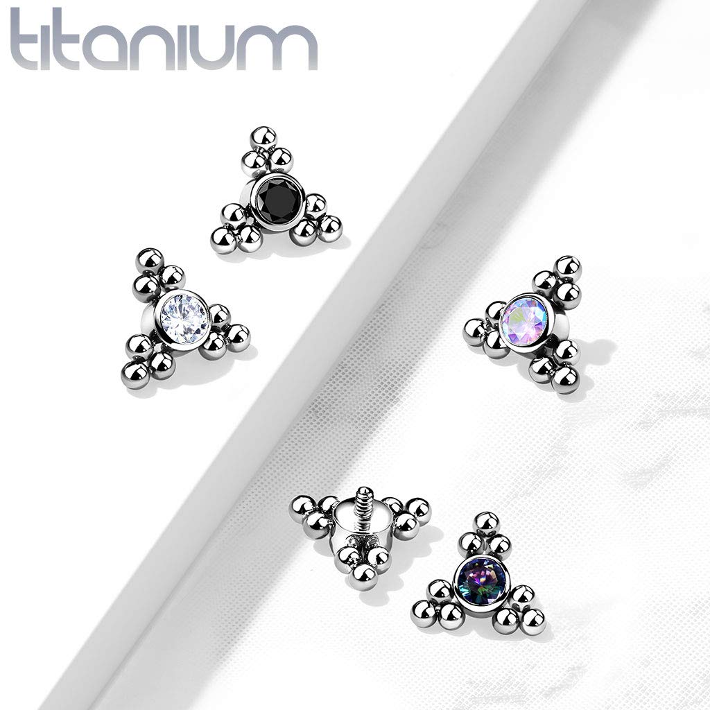 Dermalaufsatz Anchor Dreieck Zirkonien Titan Grad 23 viele Farben und Stärken HautAnker Skin Diver Implantat Kugel Bodypiercing