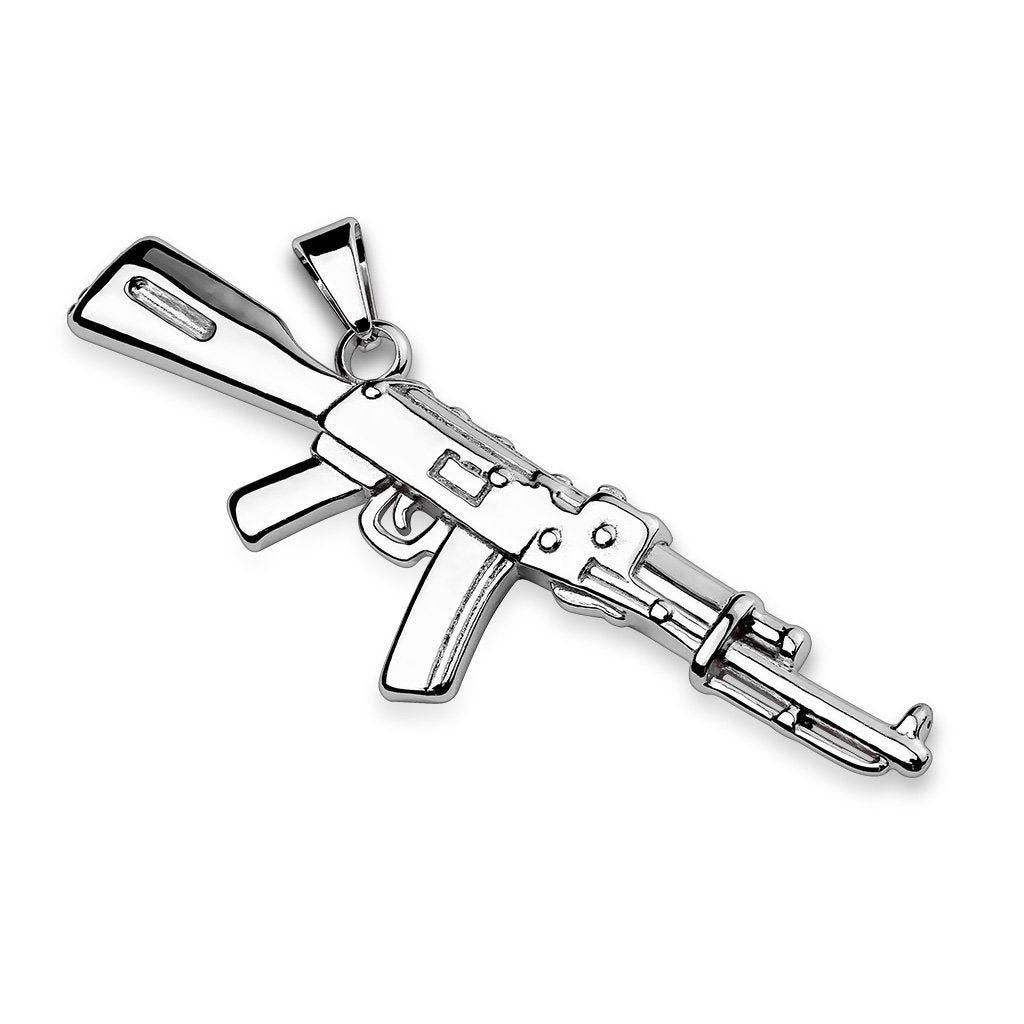 Kettenanhänger Gewehr 316L Chirurgenstahl Gold Silber Schwarz Halskettennhänger Pendant Damenkettenanhänger M16 AK47 Armee