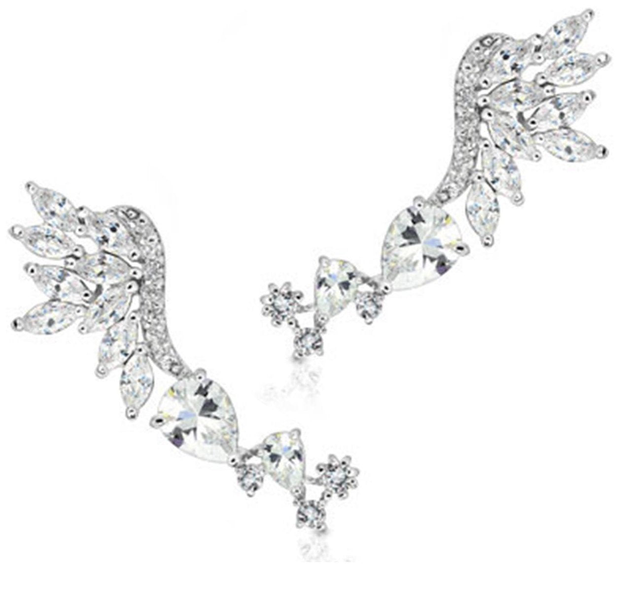 Ohrklemme aus Edelstahl Chirurgenstahl 316L Flügel aus Zirkonia für Ohr Links, Rechts