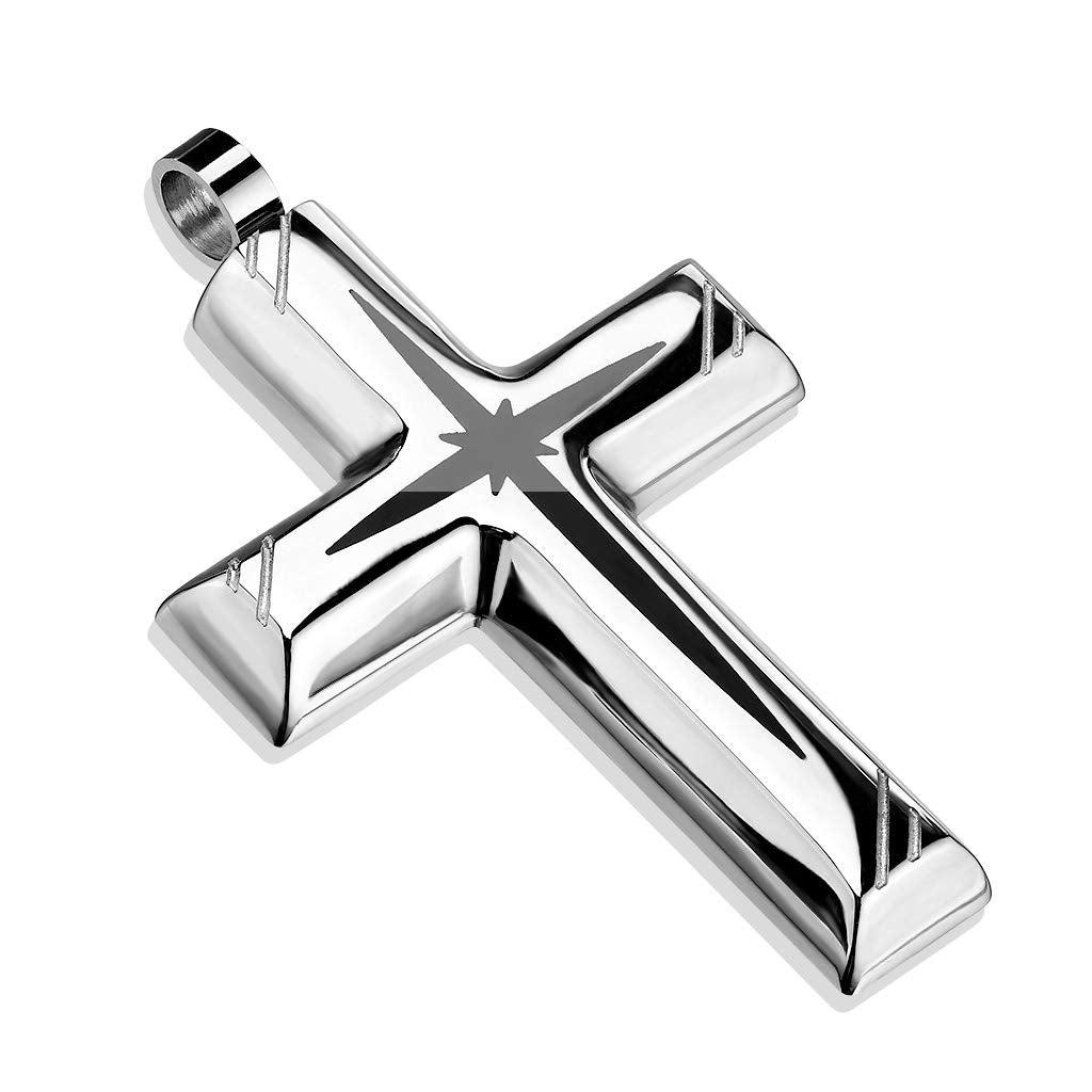 Kettenanhänger Kreuz 316L Chirurgenstahl SilberSchwarz SilberGold HalsKettenanhänger Pendant Herren